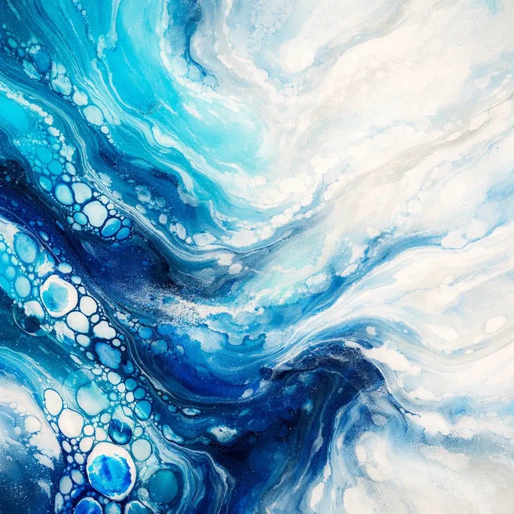 Calming blue abstract art representing peace and relief from anxiety
